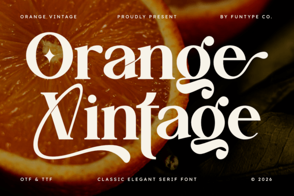 Orange Vintage: A Bold Serif for Timeless Design Projects